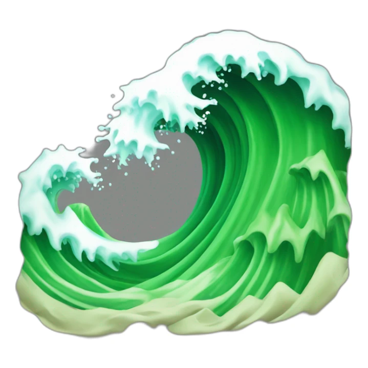Japanese green umami flavor wave sticker