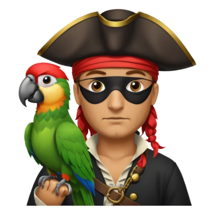 pirate and parrot sticker