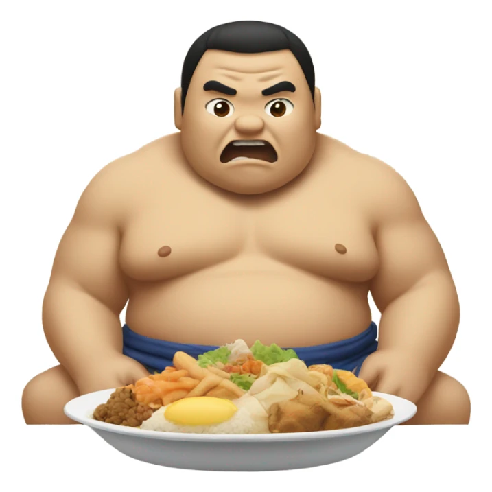Sumo eating food sticker
