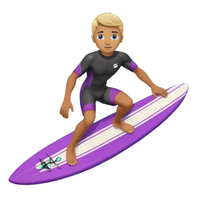 glitter surfer purple surf in wave ocean cian sticker