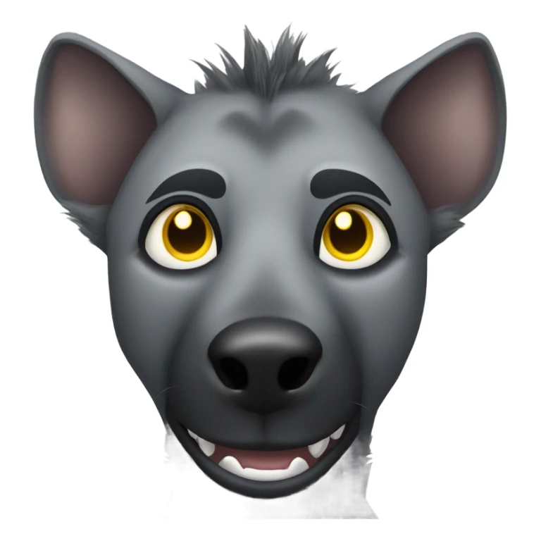 Gray male hyena with yellow eyes with large eyebrows  sticker