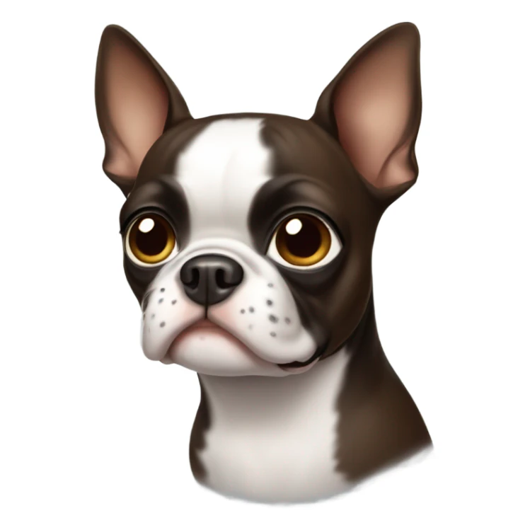 Boston terrier with brown hair sticker
