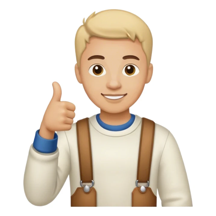 Marc Doing Arts and crafts with thumbs up  sticker