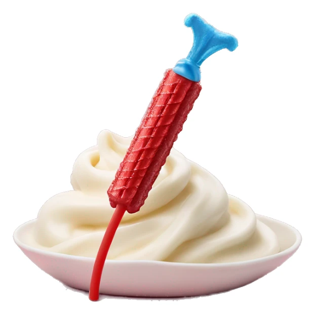 Twizzler bite candy on top of whip crème with kid spinning next to it sticker
