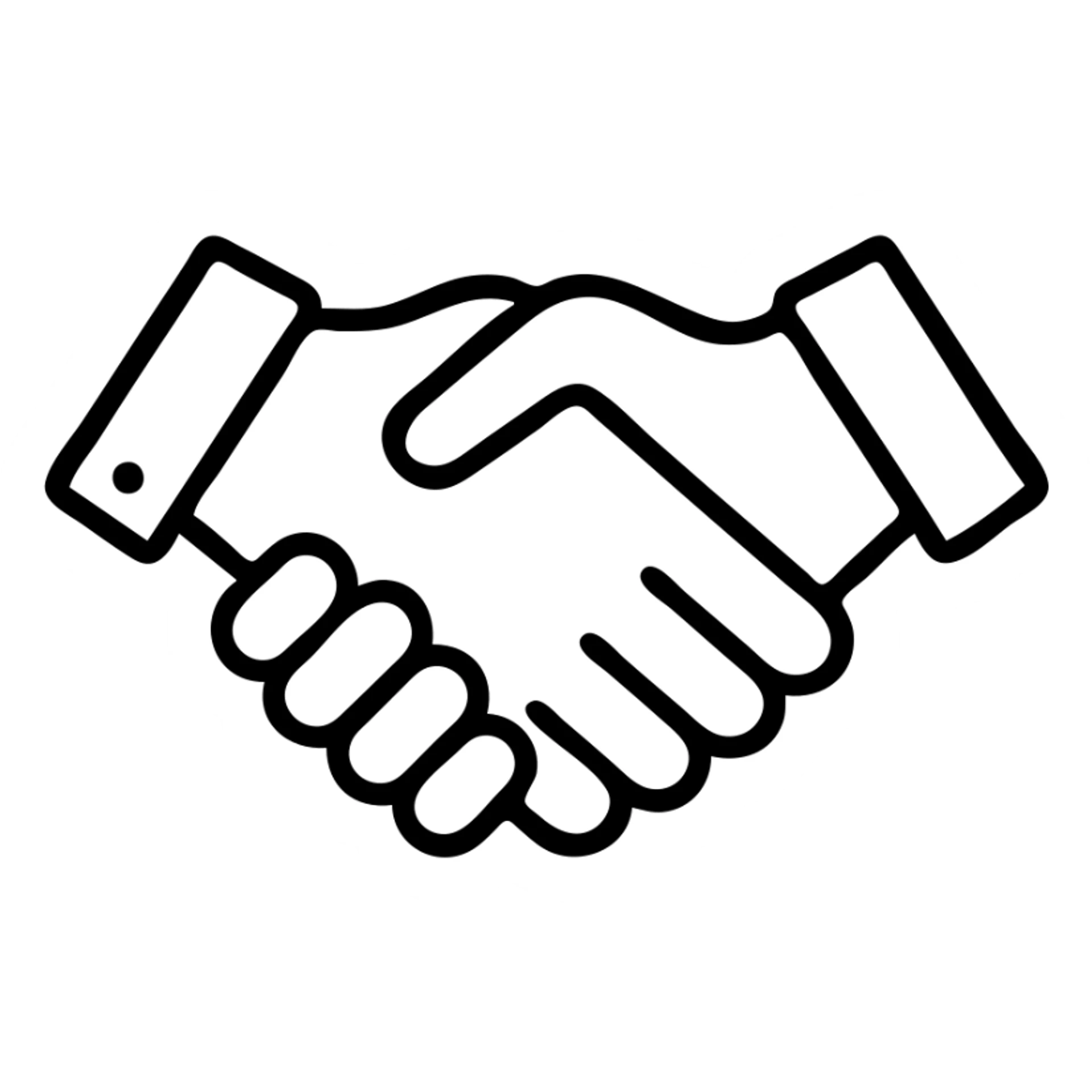 outlined handshake icon sticker