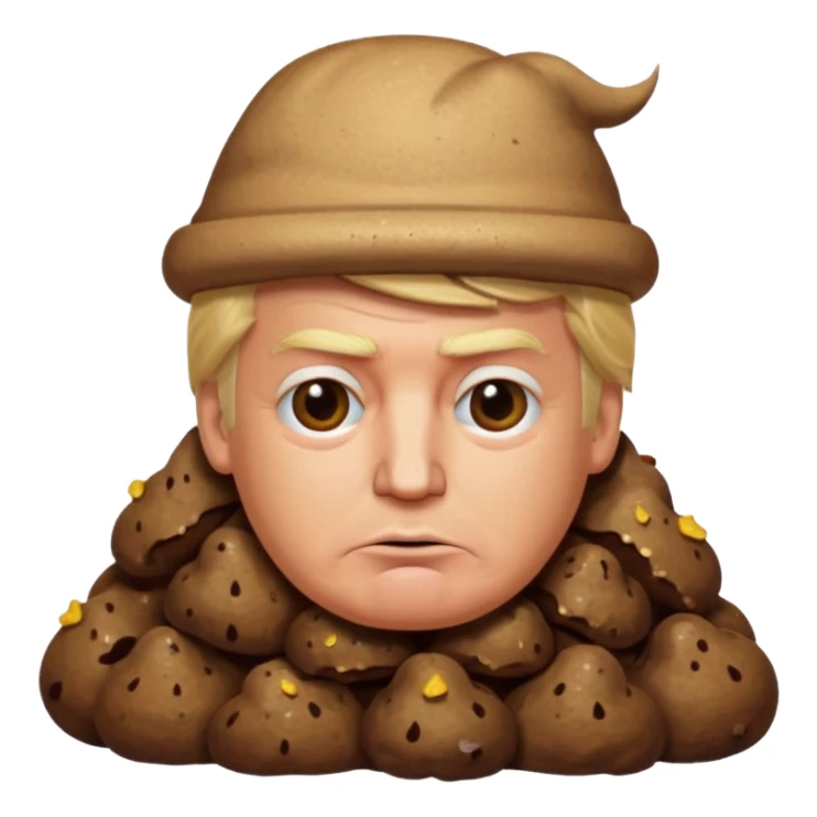 the poop emogi, a pile of poop in trumps image sticker