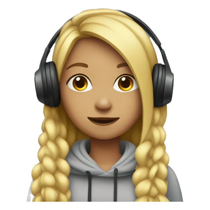 girl listening to music sticker