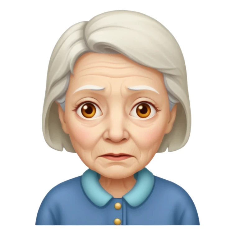 sick old woman with fever sticker