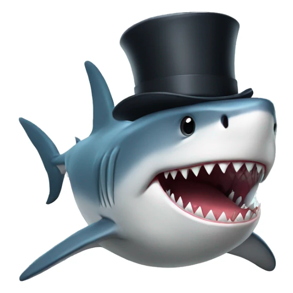 shark with tophat sticker