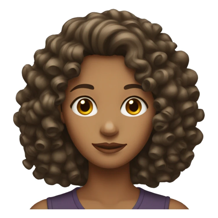 a woman with curly hair brunette sticker