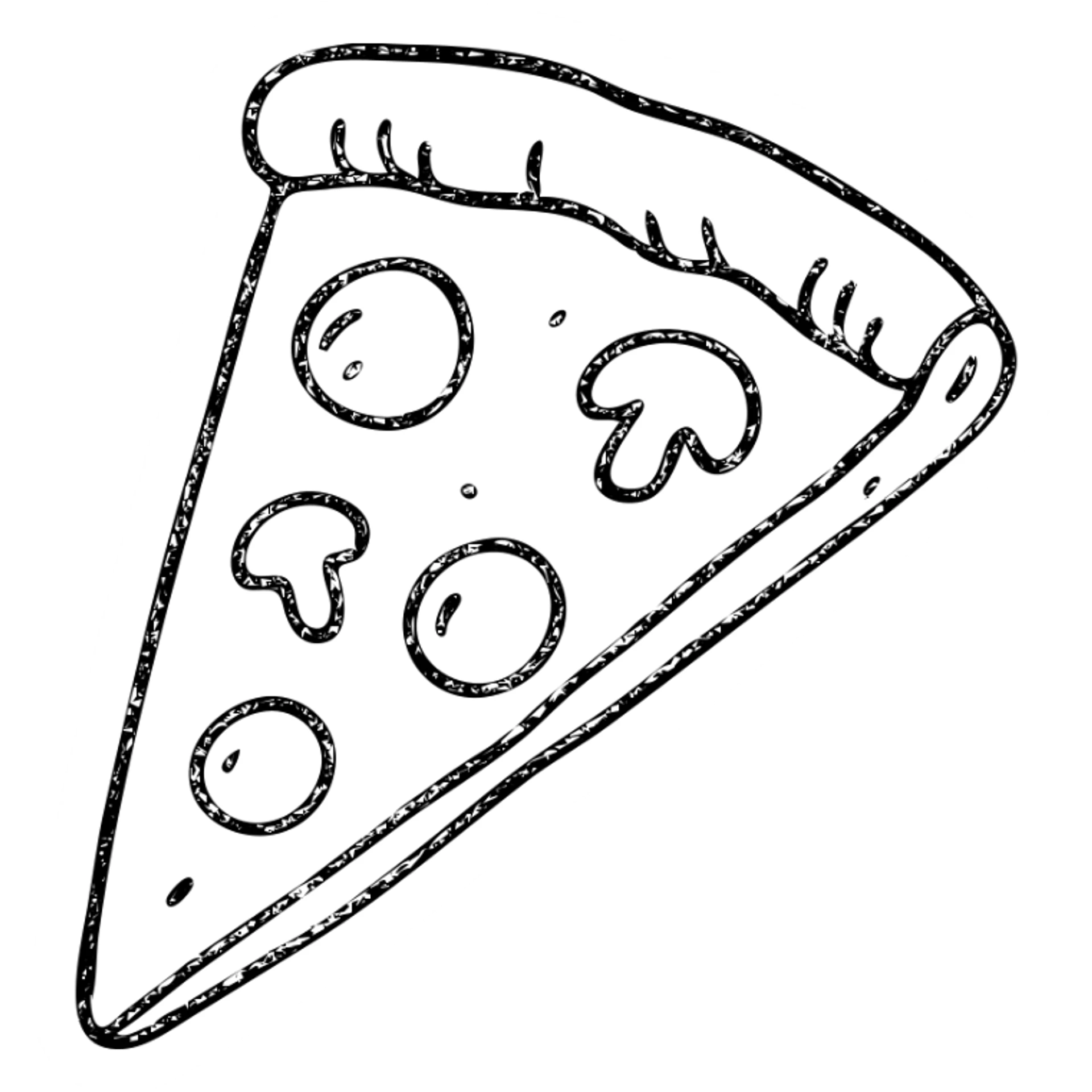 hand drawn outlined slice of pizza icon sticker