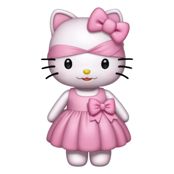 Hello kitty wearing pink bow and pink dress  sticker
