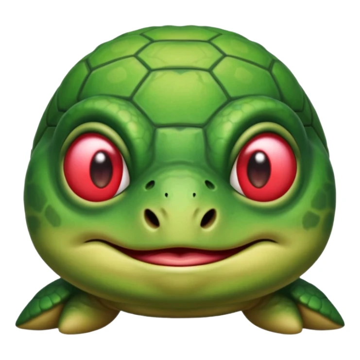 Cute angry turtle that has an upside down heart mark under her nostrils sticker