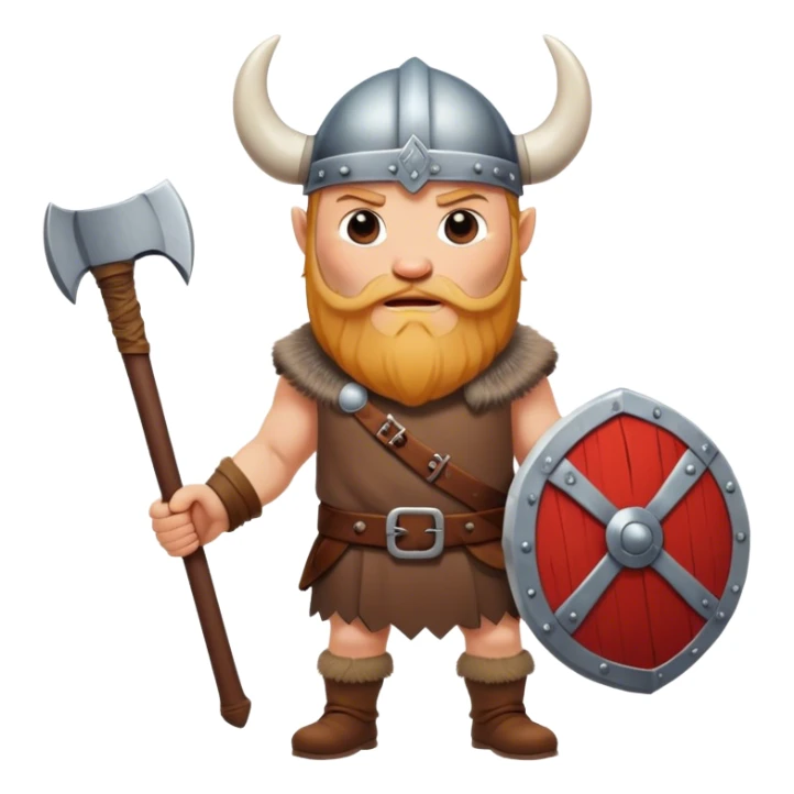 realistic Danish Viking with an ax in his hands sticker