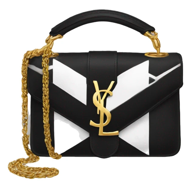 Black and white YSL bag with gold chain  sticker