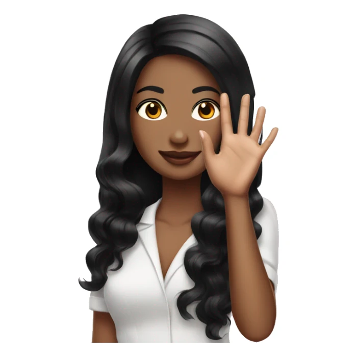 manicure master with square black hair girl sticker