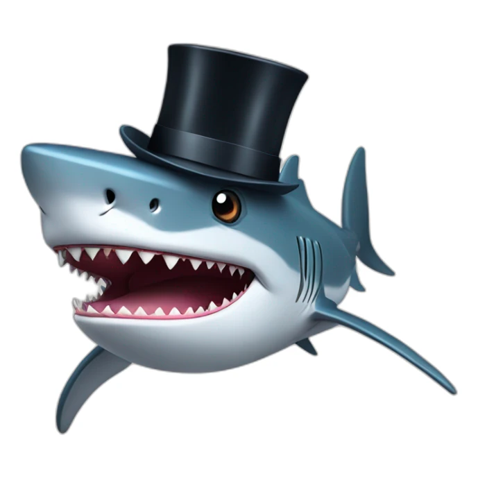 Shark with a top hat sticker