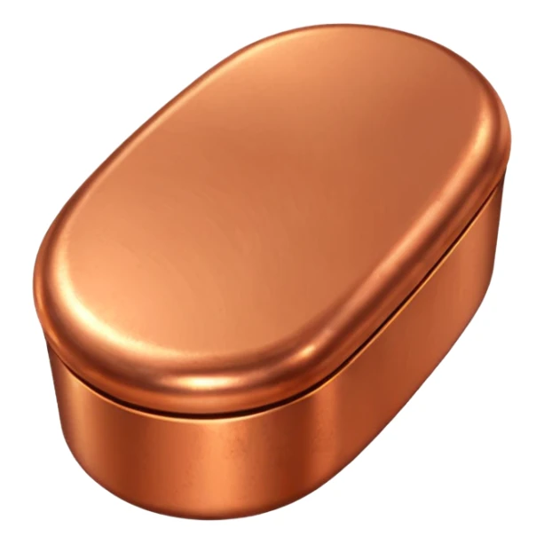 Create an Android-style emoji of a copper ingot. Make it simple, flat, and cartoon-like with bright copper colors, soft shading, and clean rounded shapes. Avoid realism and keep the design consistent with modern Android emoji aesthetics. sticker