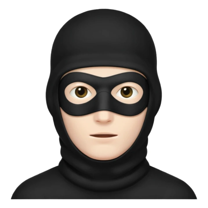 man in black balaclava with no eyes and mouth  sticker