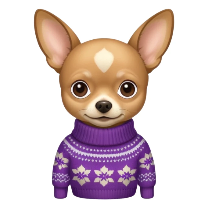 
 Standing all tan deer-head chihuahua wearing a sweater sticker
