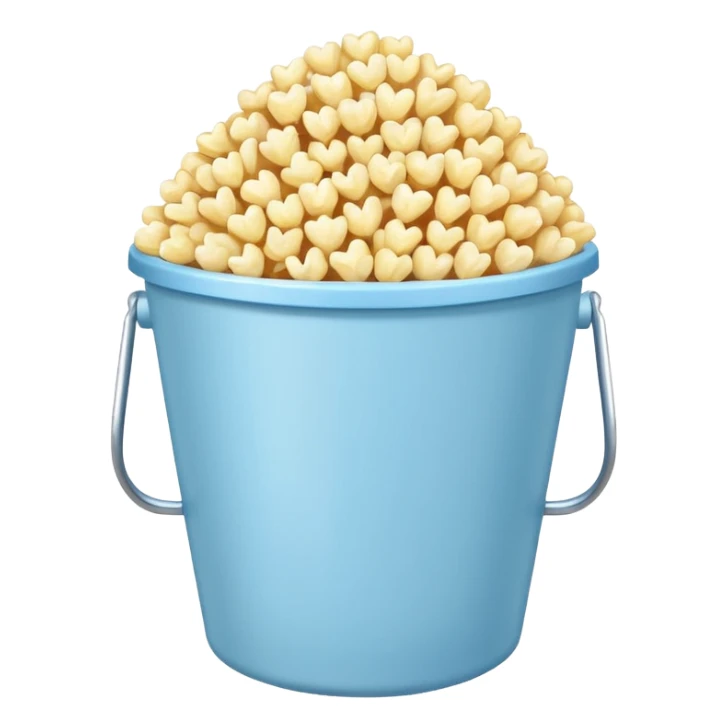 Popcorn with a baby blue colored popcorn bucket sticker