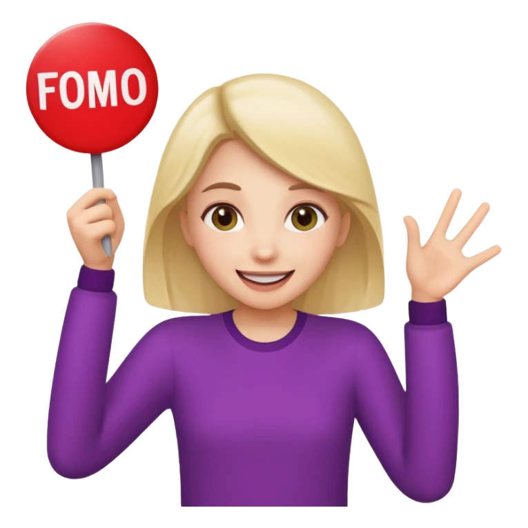 Girl with a FOMO sign sticker