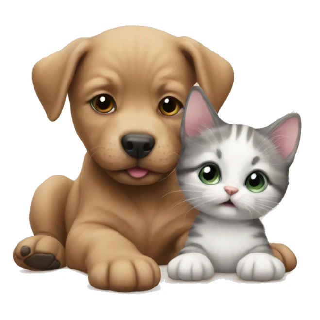 Baby dog and baby kitten  sticker