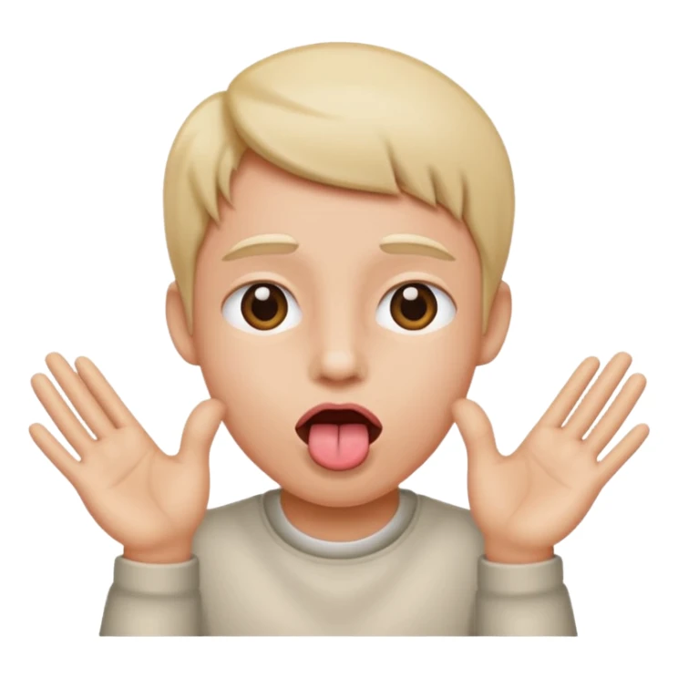 hands on the side with tongue sticking out sticker