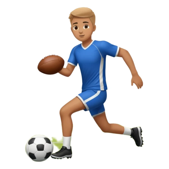 A person playing round football on the field sticker