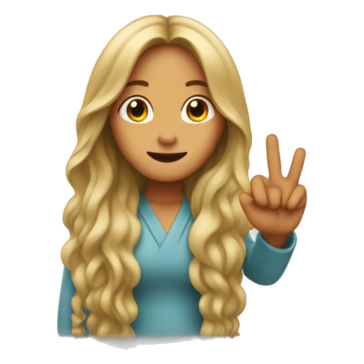 long haired woman showing 2 fingers in the middle  sticker