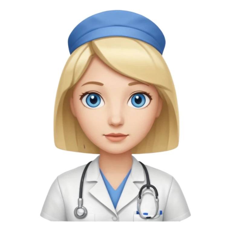 Nurse blue eyes blonde bob  sticker