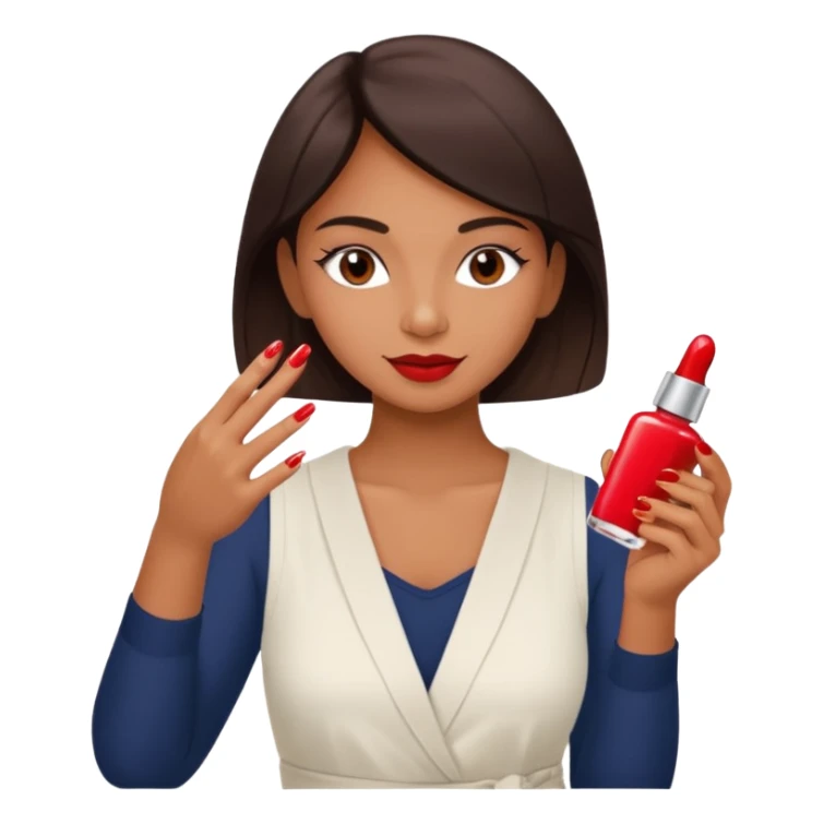 carita pintandose las uñas sticker