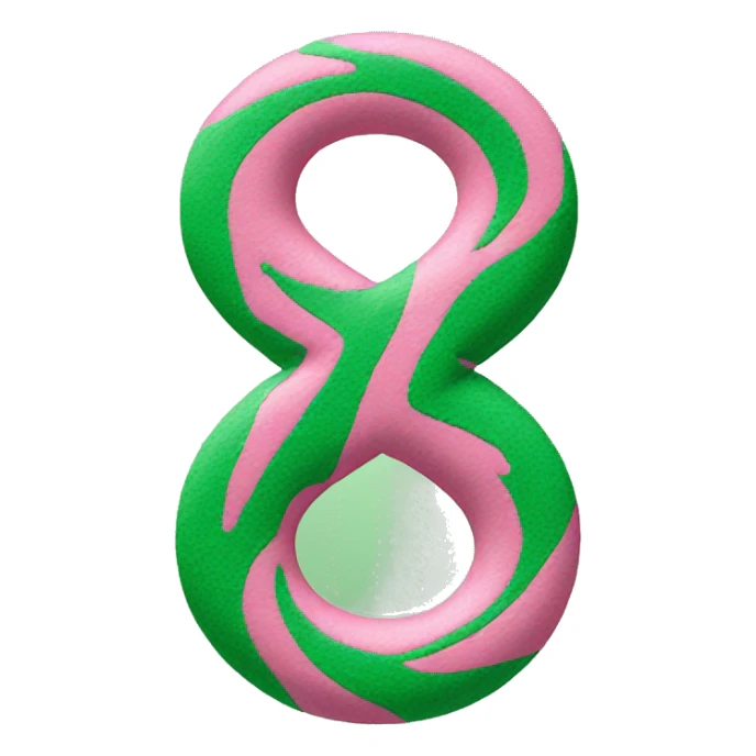 Green and pink figure 8 symbol sticker