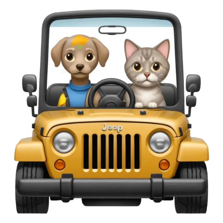 weimaraner dog and Persian can in a jeep sticker