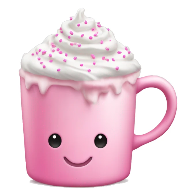 Pink mug with white whip cream and pink sprinkles on top sticker