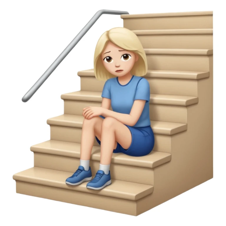 lose strength in stairs white female  sticker