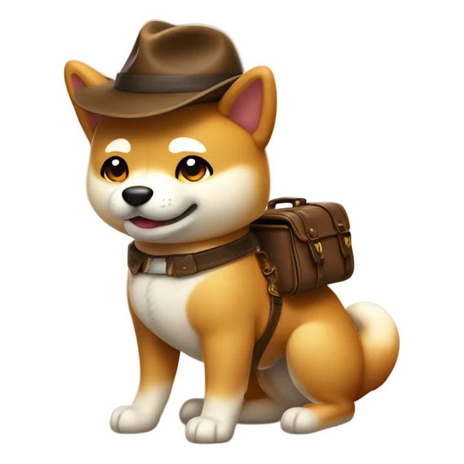 Handsome Shiba Inu dressed as Indiana Jones sticker