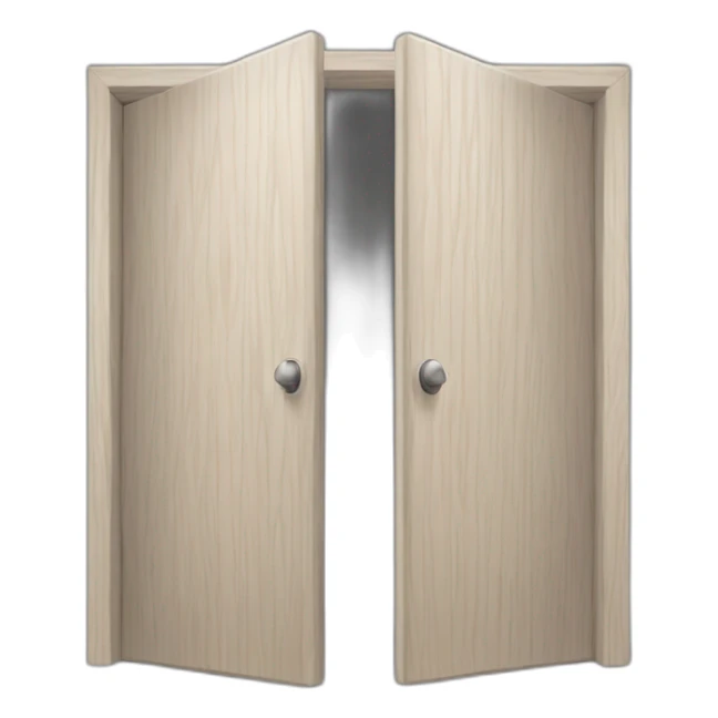 open door wood color gray style perpective sticker