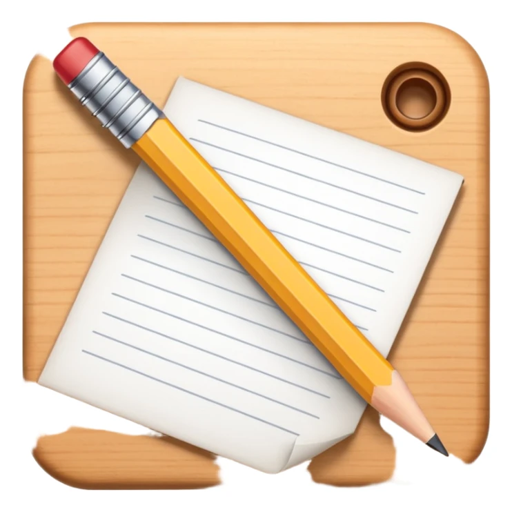 a pencil and paper representing writing and grammar sticker