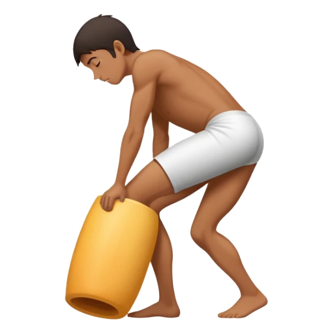 Make a regular person facing away from me kind of bent over aching from his back in pain because he’s carrying a long silhouetteted object that’s very cylindrical. It’s very big and hurts very much  sticker