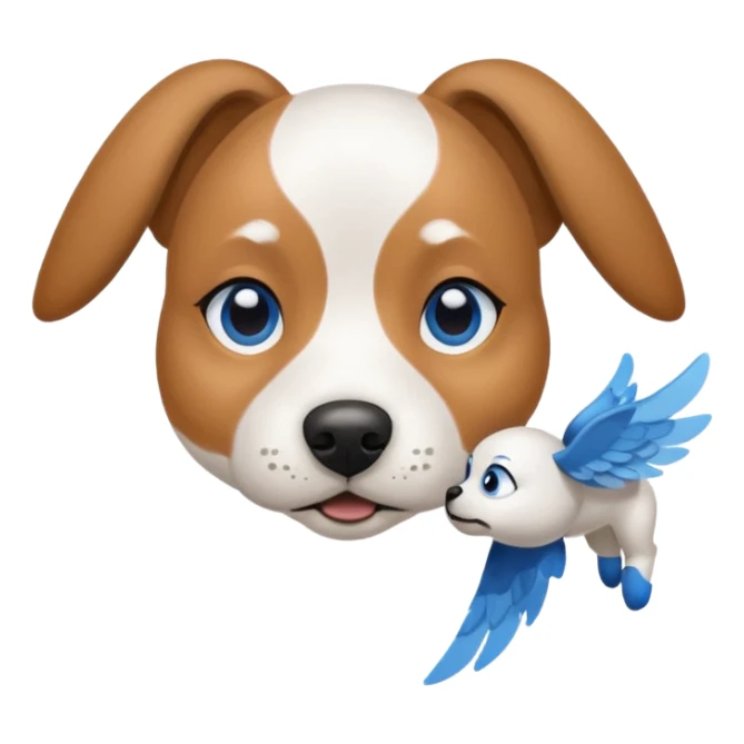 Dappled dog with one blue eye and one brown eye with math facts flying around her head sticker