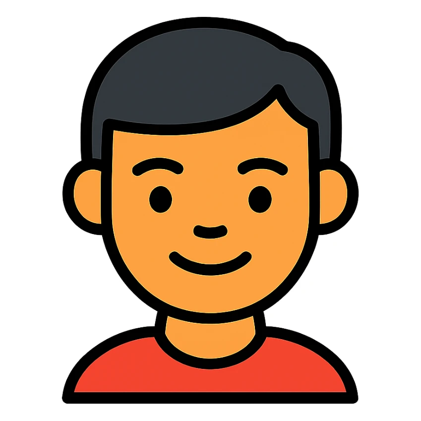 A human face with dark hair sticker