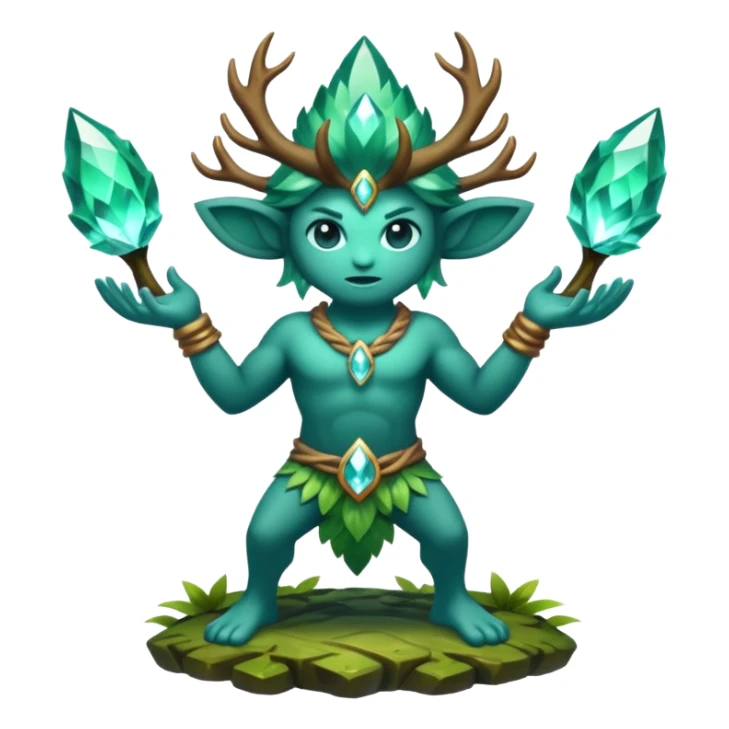 forest spirit power stance crystal energy rising sticker
