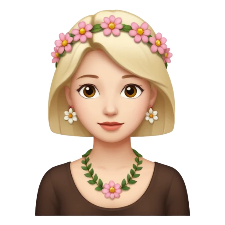 woman with just a flower necklace sticker