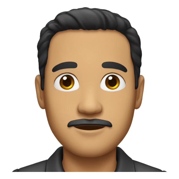 A latin man in his forties, black hair sticker