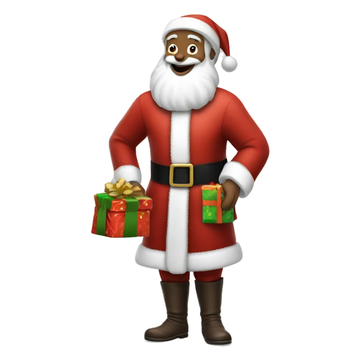 White man Santa Claus with presents sticker