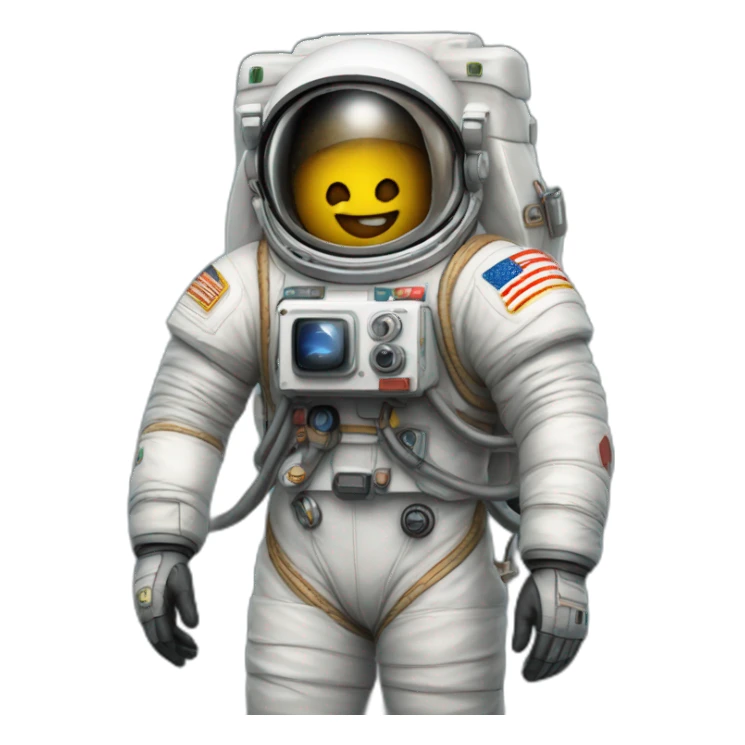 Astronauta con una cámara antigua de fotos sticker