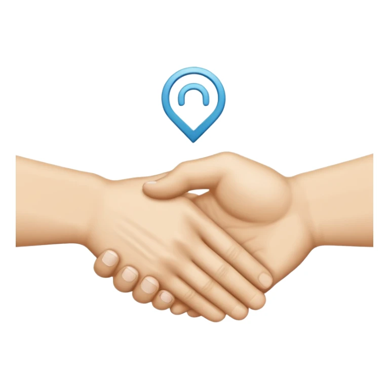 two white hands in a secret handshake sticker