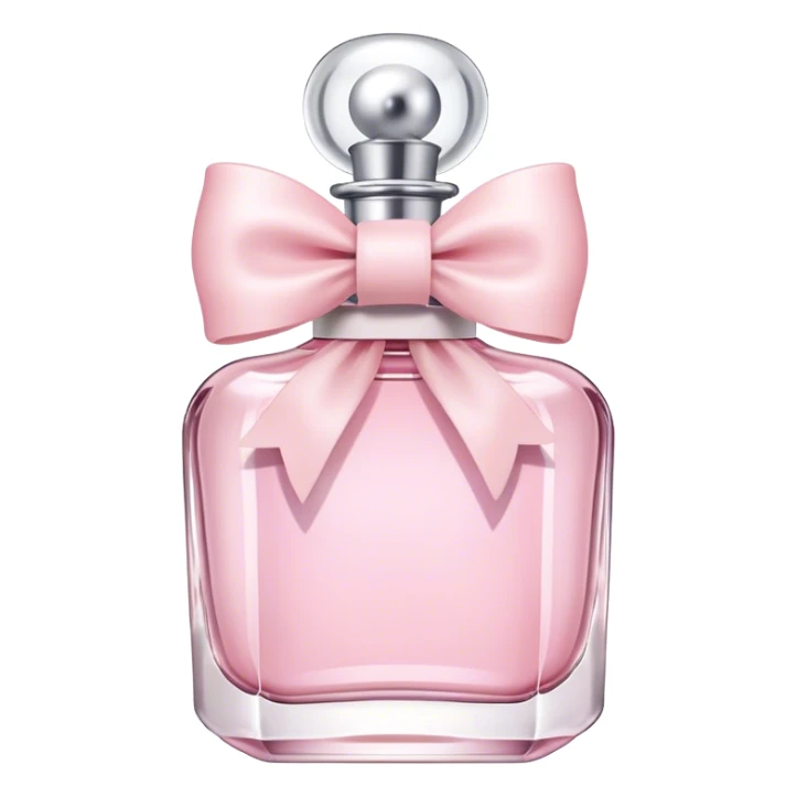 Pastel pink Perfume bottle with a white bow sticker