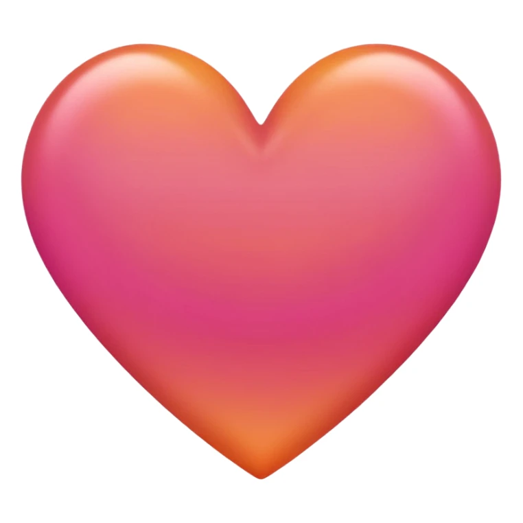 orange and pink gradient tall matte heart sticker